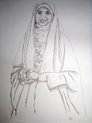 Free herself dessin au crayon