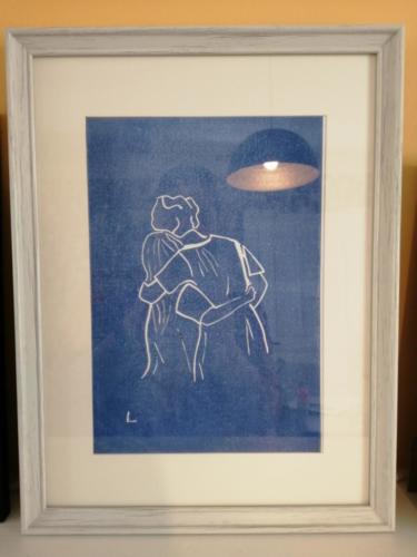 Interdit en public depuis 2020.Linogravure