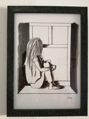 Être jeune en 2020-2021.Dessin à l'encre